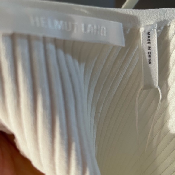 Helmut Lang White Ribbed-Knit Midi Dress With Spaghetti Straps. Size XL - Picture 9 of 9